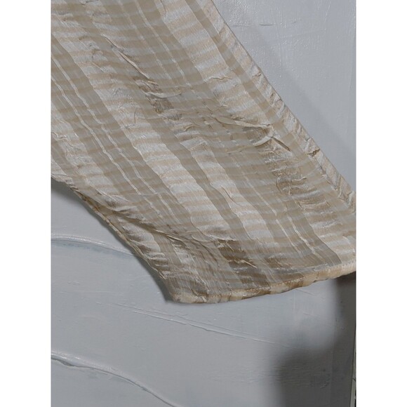 Chico's Travelers Size 1 Sheer Beige Black Open Front Asymmetrical Hem Cardigan - Picture 5 of 11